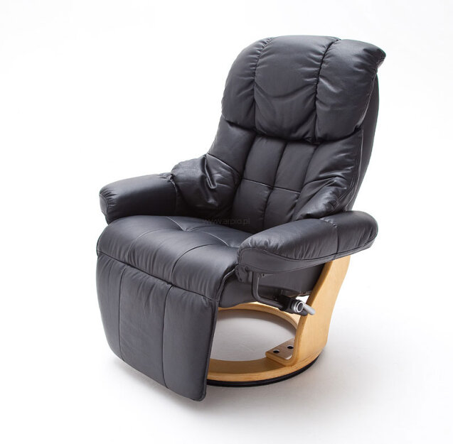Calgary Sessel mit Entspannungsfunktion 2 schwarzes Leder