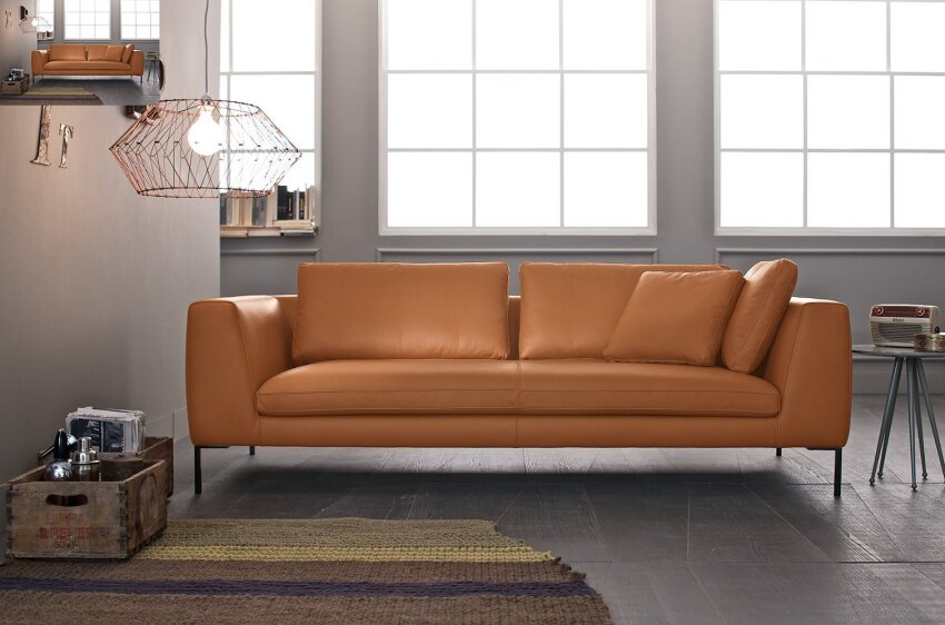Sofa modułowa Collins firmy Alberta Salotti w tapicerce z tkaniny lub skóry