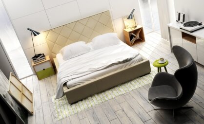 Upholstered bed Domenico Diamante