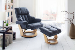 Recliner Calgary black leather with relax function