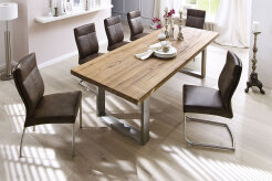 Castello oak table, industrial style